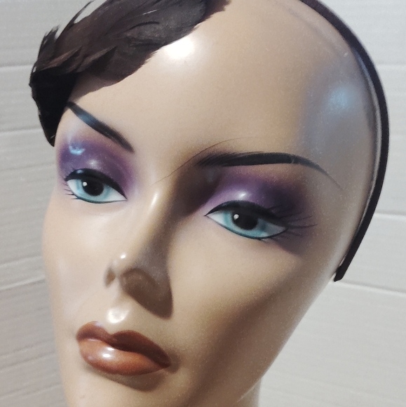 Brown Feathered 2920's Style Flapper Headband - Picture 4 of 7